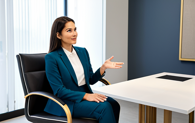 A professional female fashion stylist in a modest business pantsuit, attentively listening to her client, who is seated comfortably in a chic, well-lit consultation room. The client, also in appropriate business casual attire, is gesturing subtly as she expresses her style preferences. The atmosphere is collaborative and trustworthy, emphasizing deep human connection. The modern styling studio features soft lighting, a comfortable armchair, and a sleek table. Professional photography, high-resolution, sharp focus, natural colors, perfect anatomy, correct proportions, natural pose, well-formed hands, proper finger count. safe for work, appropriate content, fully clothed, professional, modest clothing, appropriate attire, professional dress, family-friendly.